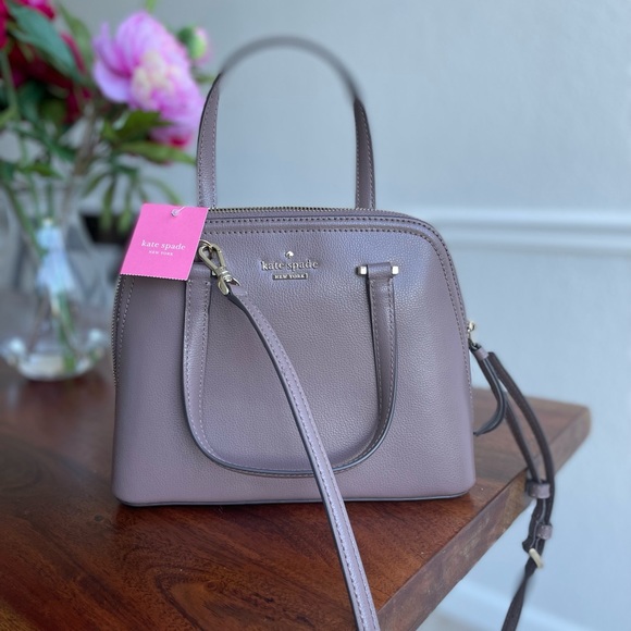 Kate Spade Small Dome Dusk Gray Satchel Crossbody Bag Adjustable Detachable stra